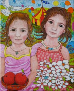 "Emma et Thaïs" Huile sur toile 41/33