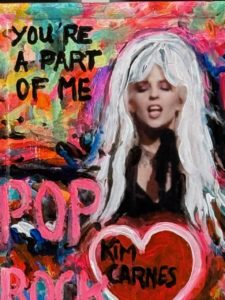 KIM CARNES 19.5X13.5CM ACRYLIQUE SUR BOIS BY CHDD