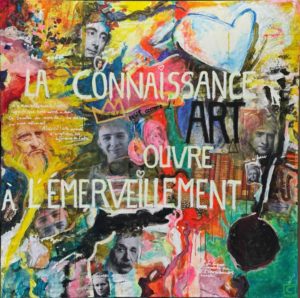 L'EMERVEILLEMENT 120X120CM ACRYLIQUE TOILE LIN BY CHDD